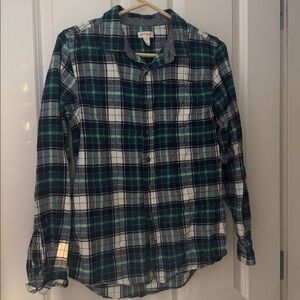 Cat & Jack Flannel Blue, Green and White Plaid Shirt